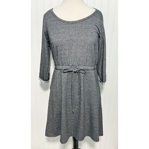 Torrid Scoop Neck Elastic Drawstring Waist Knit Sweatshirt Dress Gray‎ Size 00